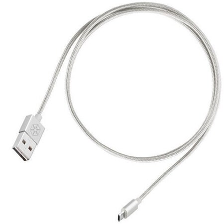 Silverstone Reversible USB-A to Reversible Micro-B Cable - Silver CPU01S